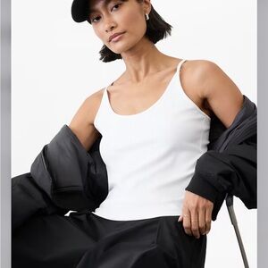 Athleta NWT Size L White Fitted Sleeveless Tank Top